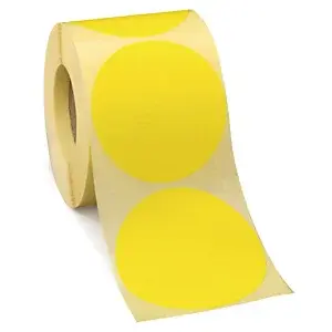 Samolepicí, značkovací kolečka Ø 70mm, žlutá, 500ks na roli