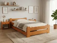 Postel Emily 80 x 200 cm, olše Rošt: Bez roštu, Matrace: Matrace Deluxe 10 cm