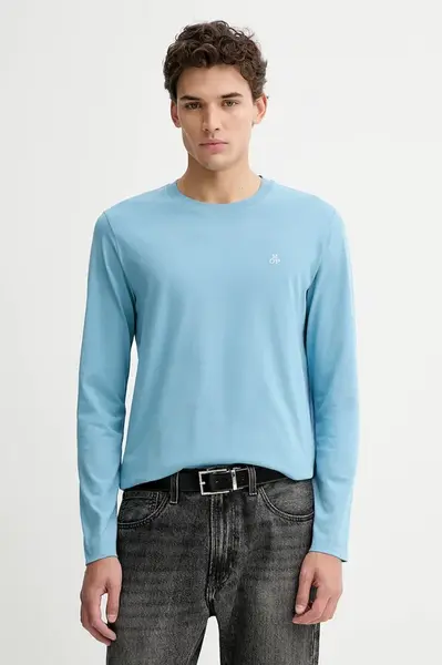 Bavlněné tričko s dlouhým rukávem Marc O'Polo modrá barva, 620201252210