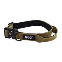 Dogtrace K9 taktický obojek pro psy s rukojetí, khaki - K9 taktický obojek pro psy s rukojetí, khaki, vel. XL