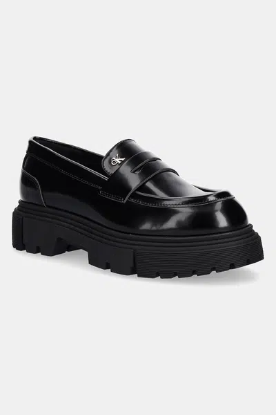 Dětské mokasíny Calvin Klein Jeans černá barva, V4A4-83130