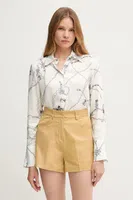 Košile Sisley dámská, béžová barva, regular, s klasickým límcem, 5PHVLQFF7