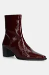 Kožené kotníkové boty Vagabond Shoemakers GISELLE dámské, vínová barva, na podpatku, 5854-060-38
