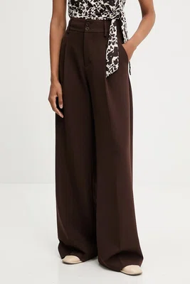 Kalhoty Answear.LAB dámské, hnědá barva, high waist