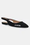 Baleríny Love Moschino černá barva, s odkrytou patou, JA11021G1NIM0000