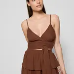 Kraťasy Bizuu OSTER dámské, hnědá barva, high waist, OSTER BROWN