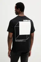 Bavlněné tričko Calvin Klein Jeans pánské, černá barva, s potiskem, LV04RC805G