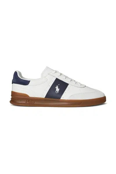 Kožené tenisky Polo Ralph Lauren Hrt Aera Pp pánské, bílá barva, 809973706001