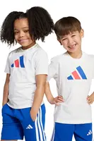 Dětské bavlněné tričko adidas bílá barva, s potiskem, JY0302