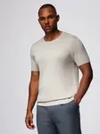 Ombre Classic knitted men's shirt with ribbed cuffs - light grey