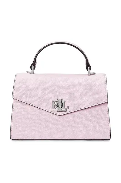 Kožená kabelka Lauren Ralph Lauren růžová barva, 431966765