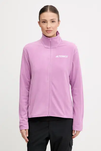 Outdoorová mikina adidas TERREX Multi Essentials dámská, fialová barva, hladká, JM3113