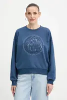 Mikina Guess 4G dámská, modrá barva, s aplikací, W5YQ07 KB681