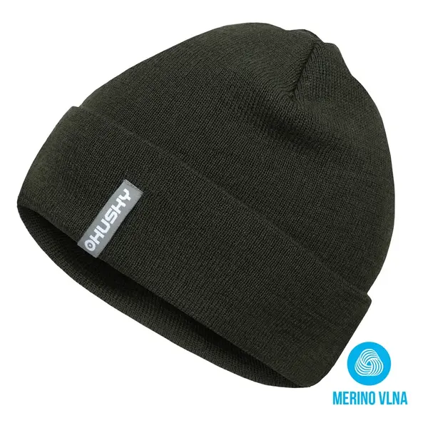 Husky Merhat 1 L-XL, khaki Pánská merino čepice