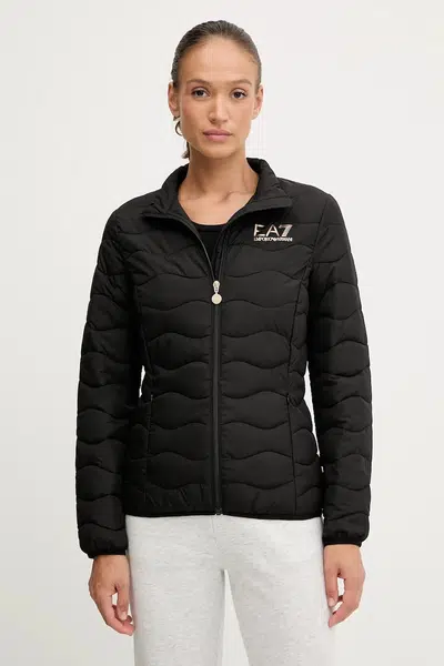 Bunda EA7 Emporio Armani dámská, černá barva, přechodná