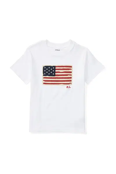 Dětské bavlněné tričko Polo Ralph Lauren bílá barva, s aplikací, 322843794004