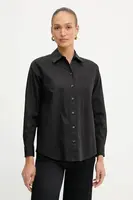 Košile MICHAEL Michael Kors dámská, černá barva, regular, s klasickým límcem, MT540TYF4C