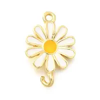 Brass Enamel Flower Links Connector Charms