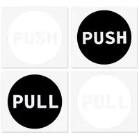 14 Sets 2 Colors PVC Self-Adhesive Push Pull Sign Stickers