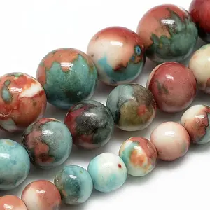 Synthetic Ocean White Jade Beads Strands