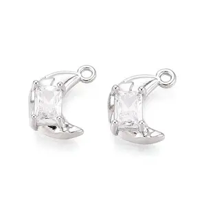 Brass Micro Pave Cubic Zirconia Pendants