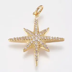 Brass Micro Pave Cubic Zirconia Pendants