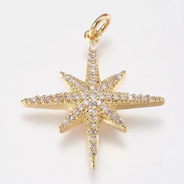 Brass Micro Pave Cubic Zirconia Pendants