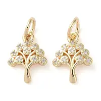 Rack Plating Brass Micro Pave Clear Cubic Zirconia Charms