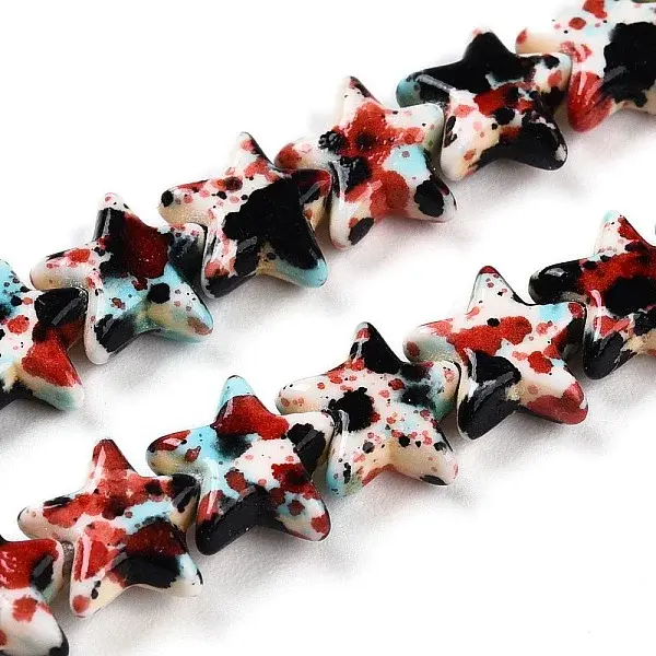 Spray Painted Synthetic Turquoise Beads Strands