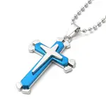 Alloy Cross Pandant Necklace with Ball Chains