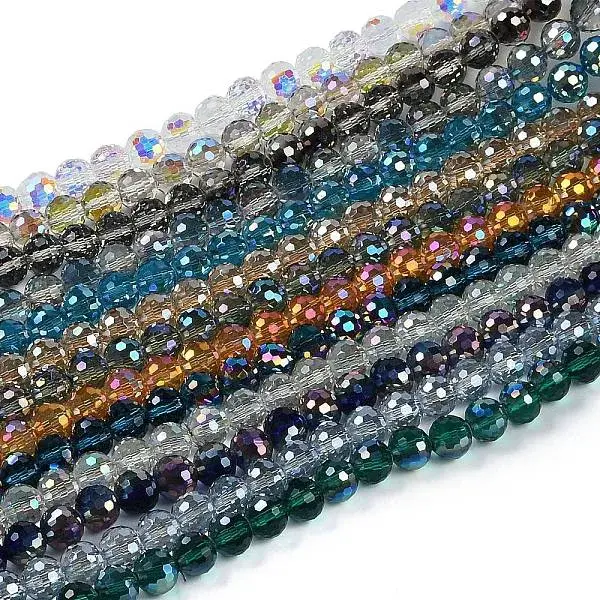 Transparent Electroplate Glass Beads Strands