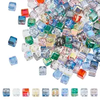 200Pcs Faceted Transparent Glass Beads