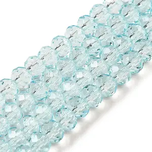 Transparent Baking Paint Glass Beads Strands