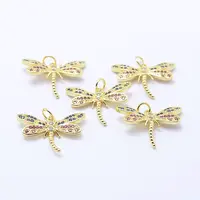 Brass Micro Pave Cubic Zirconia Pendants