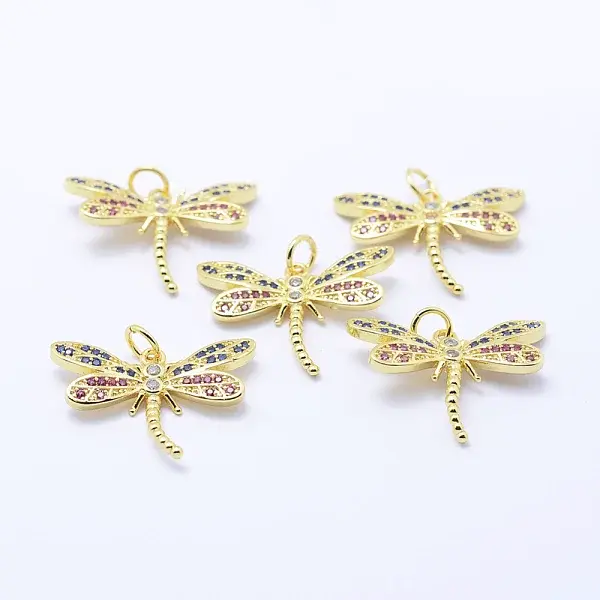 Brass Micro Pave Cubic Zirconia Pendants