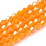 Opaque Solid Color Electroplate Glass Beads Strands
