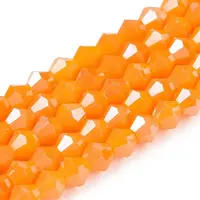 Opaque Solid Color Electroplate Glass Beads Strands