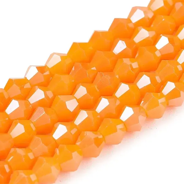 Opaque Solid Color Electroplate Glass Beads Strands