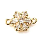 Brass Clear Cubic Zirconia Connector Charms