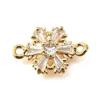 Brass Clear Cubic Zirconia Connector Charms