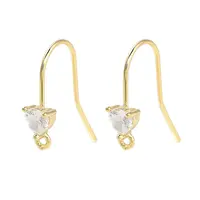 Brass Micro Pave Cubic Zirconia Earrings Findings