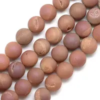 Electroplated Natural Druzy Geode Agate Beads Strands