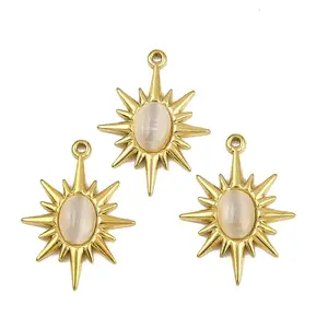 304 Stainless Steel Cat Eye Pendants