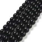 Natural Black Onyx Round Bead Strands