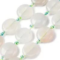 Natural Striped Agate/Banded Agate Coin Beads Strands