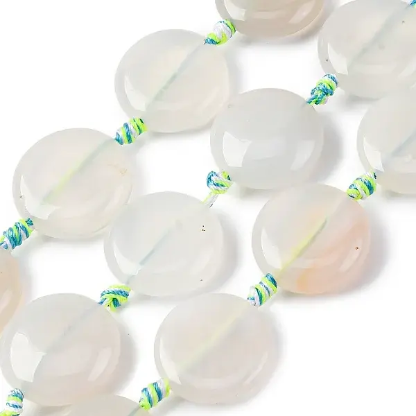 Natural Striped Agate/Banded Agate Coin Beads Strands