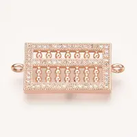 Brass Micro Pave Cubic Zirconia Links