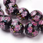 Handmade Inner Flower Lampwork Beads Strands