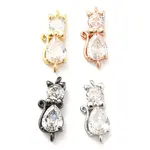 Brass Micro Pave Cubic Zirconia Kitten Links connectors