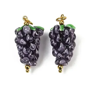 304 Stainless Steel with Handmade Lampwork Pendants